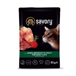 Savory Cat Adult Lamb Beetrot Gravy Jagnięcina Z Burakiem w Sosie 85g