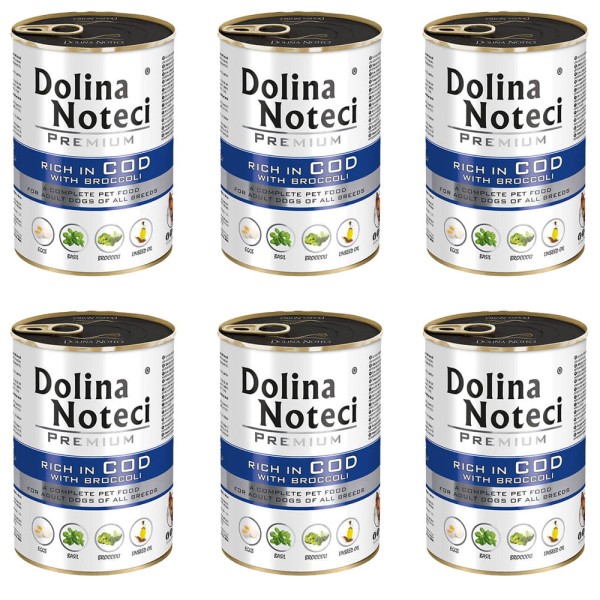 DOLINA NOTECI PREMIUM DORSZ Z BROKUŁAMI 6x400g mokra karma dla psa