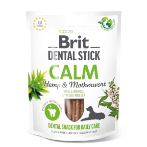 BRIT DENTAL STICK CALM HEMP&MATHERWORT 251g przysmak uspokajający dla psów