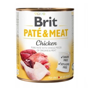 BRIT PATE & MEAT CHICKEN 800g karma mokra dla psa z kurczakiem