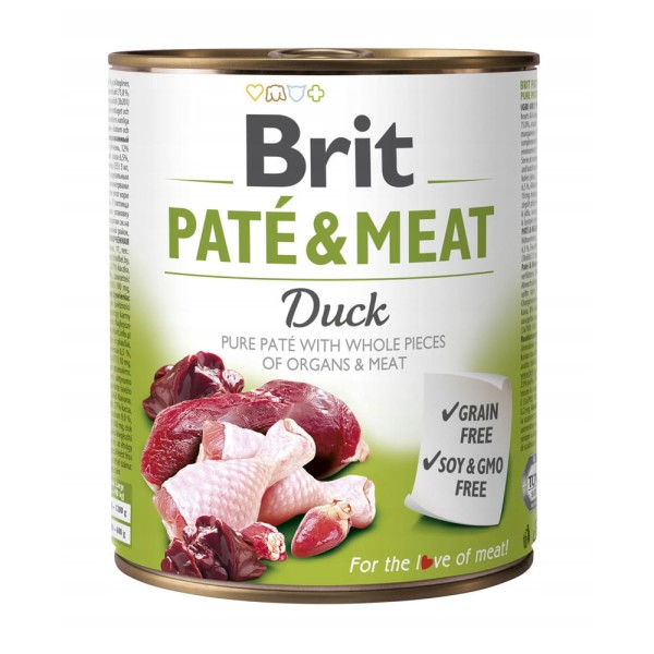 BRIT PATE & MEAT DUCK 800g karma mokra dla psa z kaczką