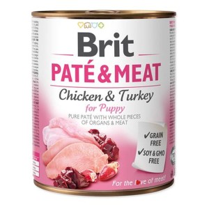 BRIT PATE & MEAT PUPPY 800g karma mokra dla szczeniąt indyk