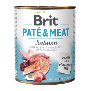 BRIT PATE & MEAT SALMON 800g karma mokra dla dorosłych psów łosoś