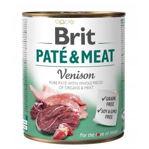 BRIT PATE & MEAT VENISON 800g karma mokra dla dorosłych psów dziczyzna