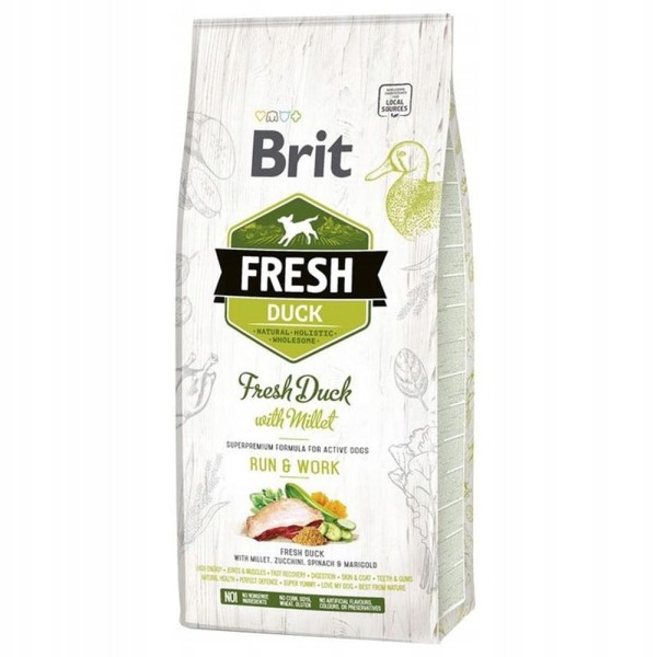 BRIT FRESH DUCK&MILLET ACTIVE 2,5kg karma dla psa bez pszenicy