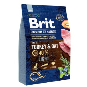 BRIT PREMIUM BY NATURE LIGHT 3kg karma dla psów dorosłych indyk i owies