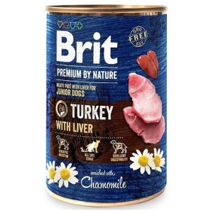 BRIT PREMIUM BY NATURE 400g TURKEY&LIVER karma mokra dla dorosłych psów