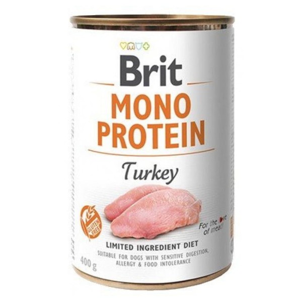 BRIT MONO PROTEIN turkey INDYK karma mokra w puszce dla psa 400G