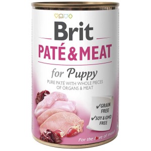 BRIT PATE & MEAT PUPPY 400g karma mokra dla szczeniąt indyk