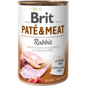 BRIT PATE & MEAT RABBIT 400g karma mokra dla dorosłych psów królik