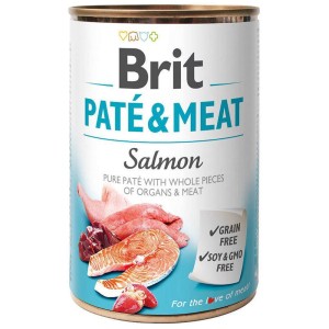 BRIT PATE & MEAT SALMON 400g karma mokra dla dorosłych psów łosoś