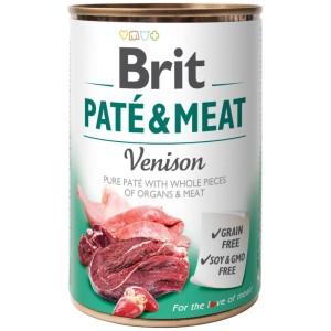 BRIT PATE & MEAT VENISON 400g karma mokra dla dorosłych psów dziczyzna