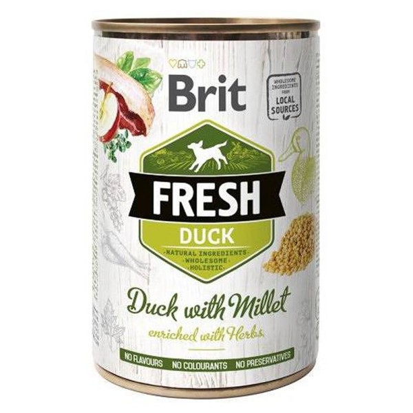 BRIT FRESH 400g DUCK&MILLET karma mokra dla dorosłych psów