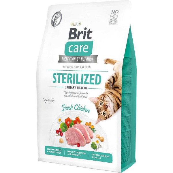 BRIT CARE CAT GRAIN-FREE STERILIZED URINARY 2kg sucha karma dla kota na układ moczowy
