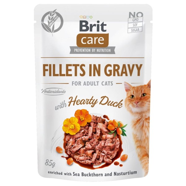 BRIT CARE CAT FG HEARTY DUCK POUCH 85g kawałki w sosie karma dla kota