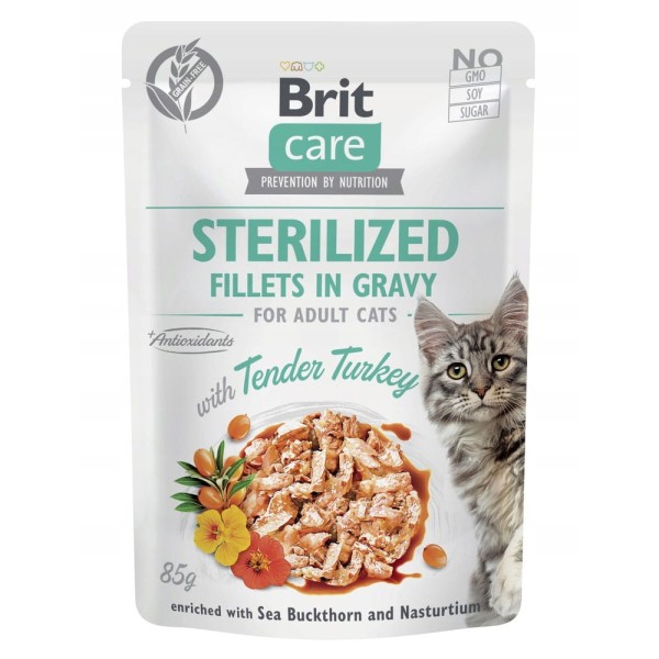 BR.CARE CAT FG STERILIZED TENDER TURKEY POUCH 85g kawałki w sosie karma dla kota