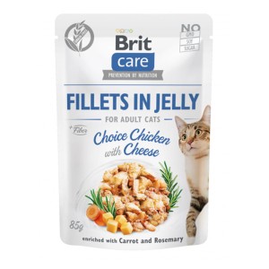 BRIT CARE CAT FJ CHOICE CHICKEN&CHEESE POUCH 85g kawałki w sosie karma dla kota 