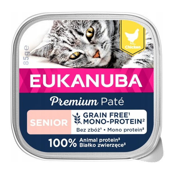EUKANUBA Cat Grain Free Senior Mono Protein Chicken 85g Kurczak