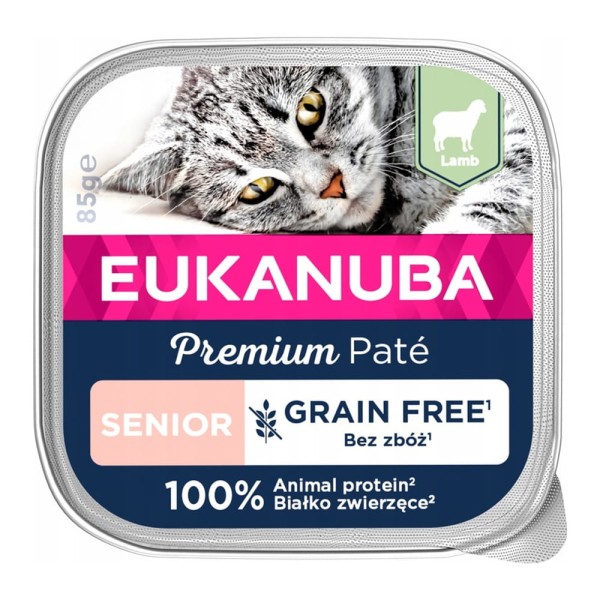 EUKANUBA Cat Grain Free Senior Lamb 85g bezzbożowa Jagnięcina
