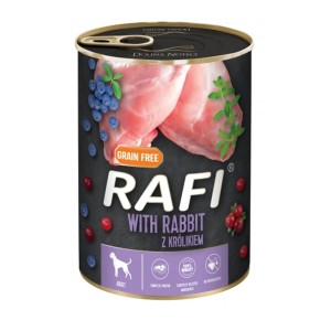 KARMA DLA PSA RAFI Z KRÓLIKIEM,BORÓWKĄ I ŻURAWINĄ 400G mokra karma dla psa