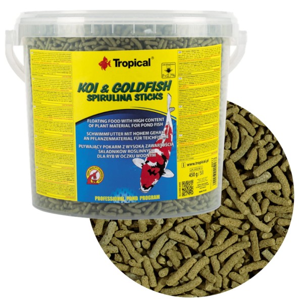 Tropical Koi&Goldfish Spirulina Sticks 21L / 1,6kg Pokarm dla ryb oczko wodne