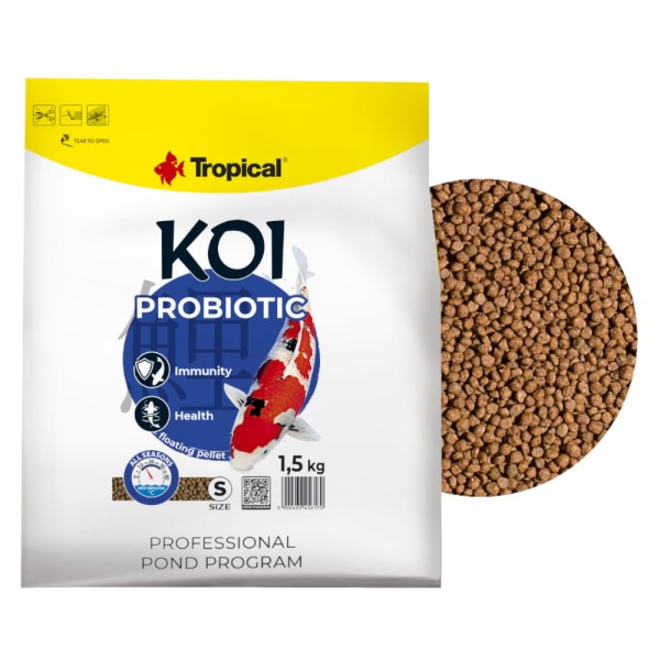 Tropical Koi Probiotic Pellet S 5L / 1,5kg Pokarm probiotyczny dla karpi Koi
