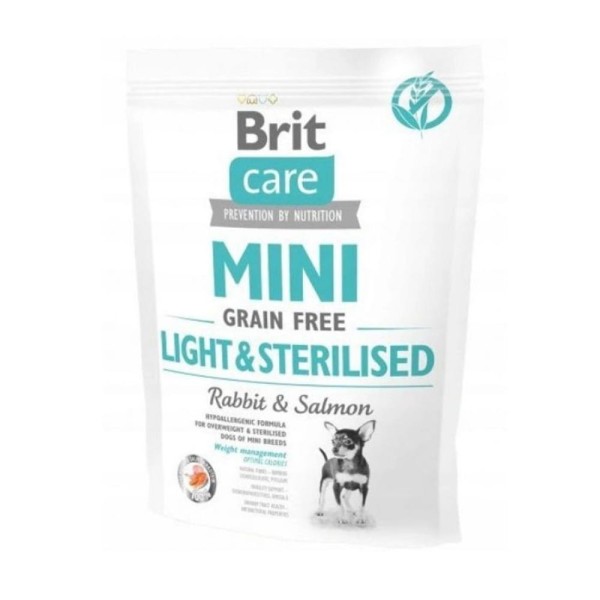 BRIT CARE MINI GF LIGHT&STERILISED 400g karma dla małych psów sterylizowanych