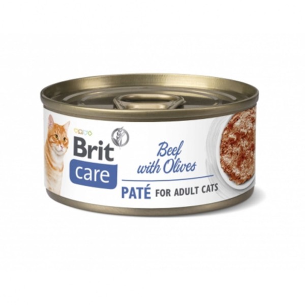 BRIT CARE CAT CF BEEF PATE&OLIVES 70g karma mokra dla kota