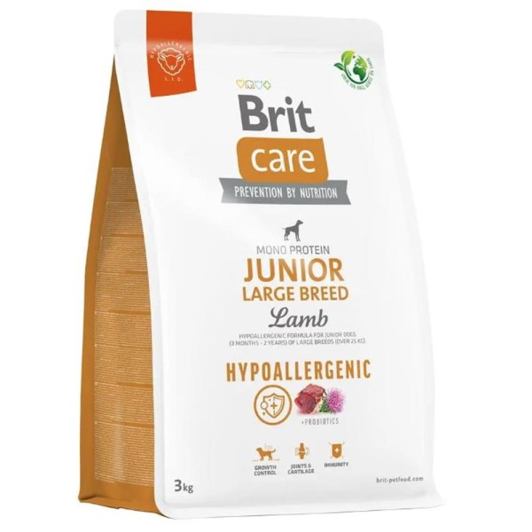 BRIT CARE DOG HYPOALLERGENIC JUNIOR LB LAMB 3kg sucha karma dla psa
