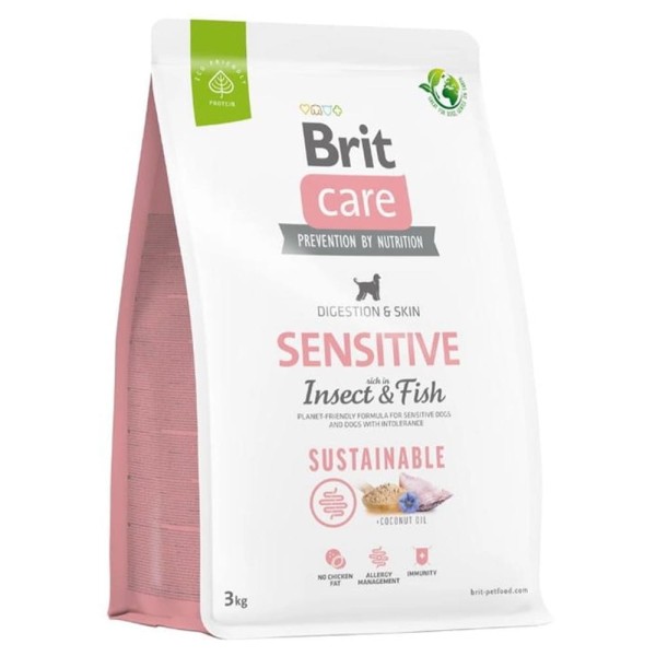 BRIT CARE DOG SUSTAINABLE SENSITIVE INSECT FISH 3kg karma sucha dla psa
