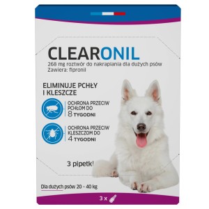 Krople na pchły kleszcze CLEARONIL dla dużych psów 20-40kg