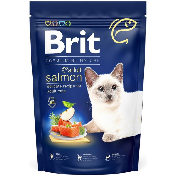 BRIT CAT DRY PREMIUM ADULT SALMON 1,5kg sucha karma dla kota z łososiem