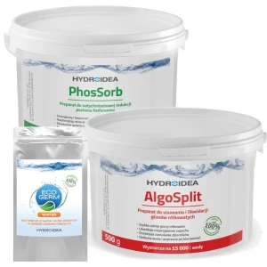 Hydroidea Zestaw do zabezpieczenia oczka na zimę 10 tys. litrów - Phossorb 500g + Algosplit 500g + Ecogerm Winter 100g