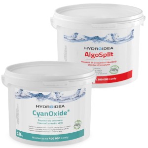 Hydroidea Zestaw do Usuwania Glonów Nitkowatych i Sinic 300 tys. litrów - CyanOxide 10kg + AlgoSplit 10kg