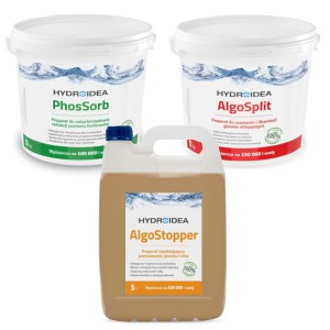 Hydroidea Zestaw do Usuwania Glonów Nitkowatych 100m3 - PhosSorb 5kg + AlgoSplit 5kg + AlgoStopper 5L
