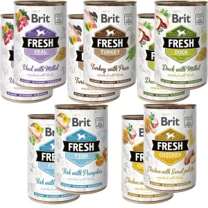 BRIT FRESH ZESTAW 10x400g MIX mokra karma dla psa