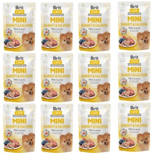 BRIT CARE MINI POUCH RABBIT&SALMON PAKIET 12x85g karma mokra dla psa