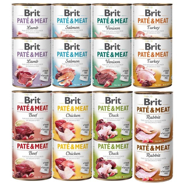 BRIT PATE & MEAT PAKIET 16x800g MIX mokra karma dla psa