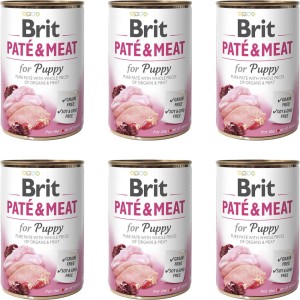 BRIT PATE & MEAT PUPPY ZESTAW 6x400g karma mokra dla szczeniąt indyk
