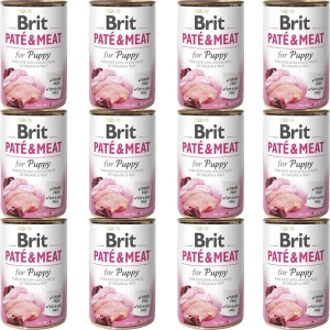 BRIT PATE & MEAT PUPPY ZESTAW 12x400g karma mokra dla szczeniąt indyk