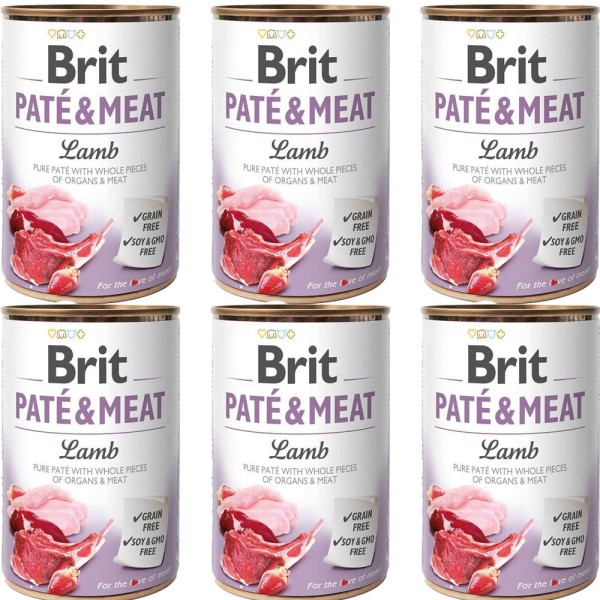 BRIT PATE & MEAT LAMB 6x400g karma mokra dla psa z jagnięciną