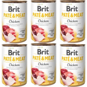BRIT PATE & MEAT CHICKEN PAKIET 6x400g karma mokra dla psa z kurczakiem