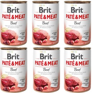 BRIT PATE & MEAT BEEF PAKIET 6x400g karma mokra dla psa z wołowiną
