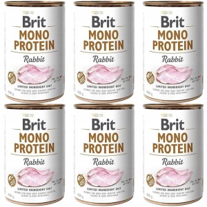 BRIT MONO PROTEIN RABBIT ZESTAW 6x400g królik karma mokra w puszce dla psa