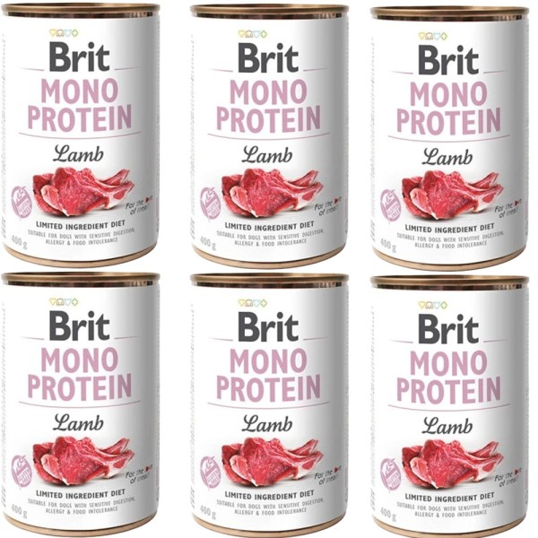BRIT MONO PROTEIN lamb 6x400g JAGNIĘCINA karma mokra w puszce  dla psa