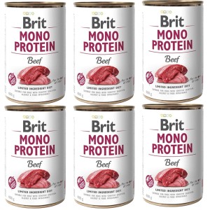 BRIT MONO PROTEIN beef pakiet 6x400g WOŁOWINA karma mokra w puszce dla psa