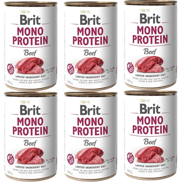BRIT MONO PROTEIN beef pakiet 6x400g WOŁOWINA karma mokra w puszce dla psa