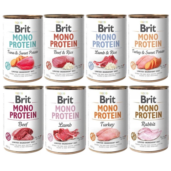 BRIT MONO PROTEIN MIX PAKIET 8x400g mokra karma dla psa