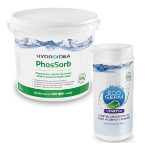 Hydroidea Zestaw do oczyszczania wody oczko 100 tys. litrów - PhosSorb 5kg + EcoGerm Starter 1kg