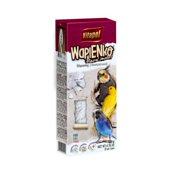 Wapienko mineralne przysmak dla ptaków papug 135g kolba 2szt